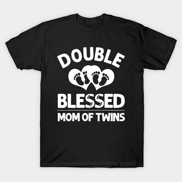 Funny New Mom Of Twins Gift For Women Mother Announcement T-Shirt by tabbythesing960